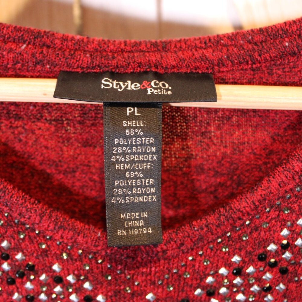 Style & Co. Embellished Sweater Size PL Christmas Party Ready! - Picture 3 of 8